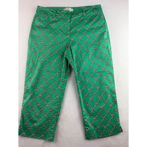 Talbots Petites Green Rope Print Cropped Pants Size 8P